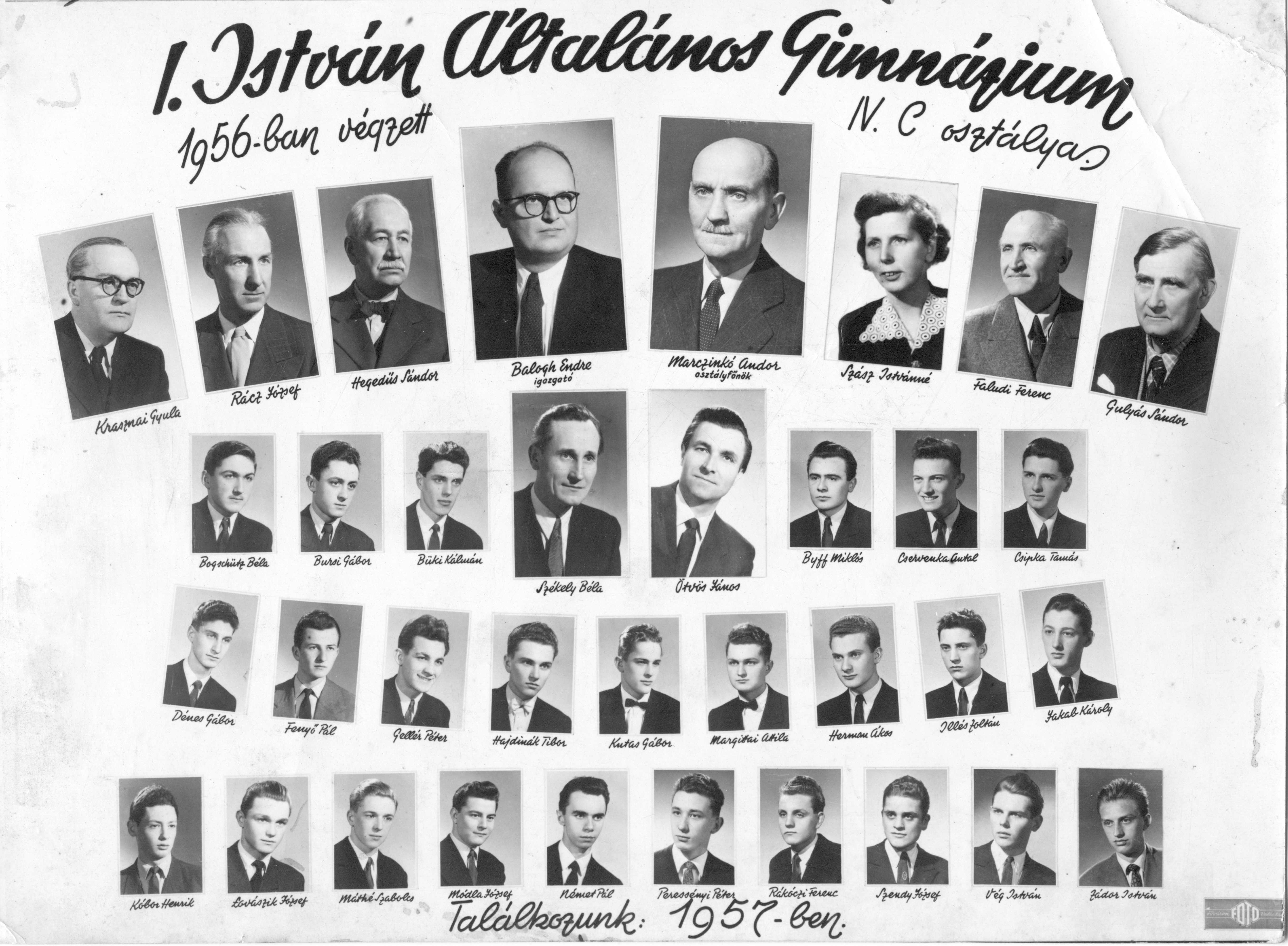 Az 1952 - 1956-os c osztály