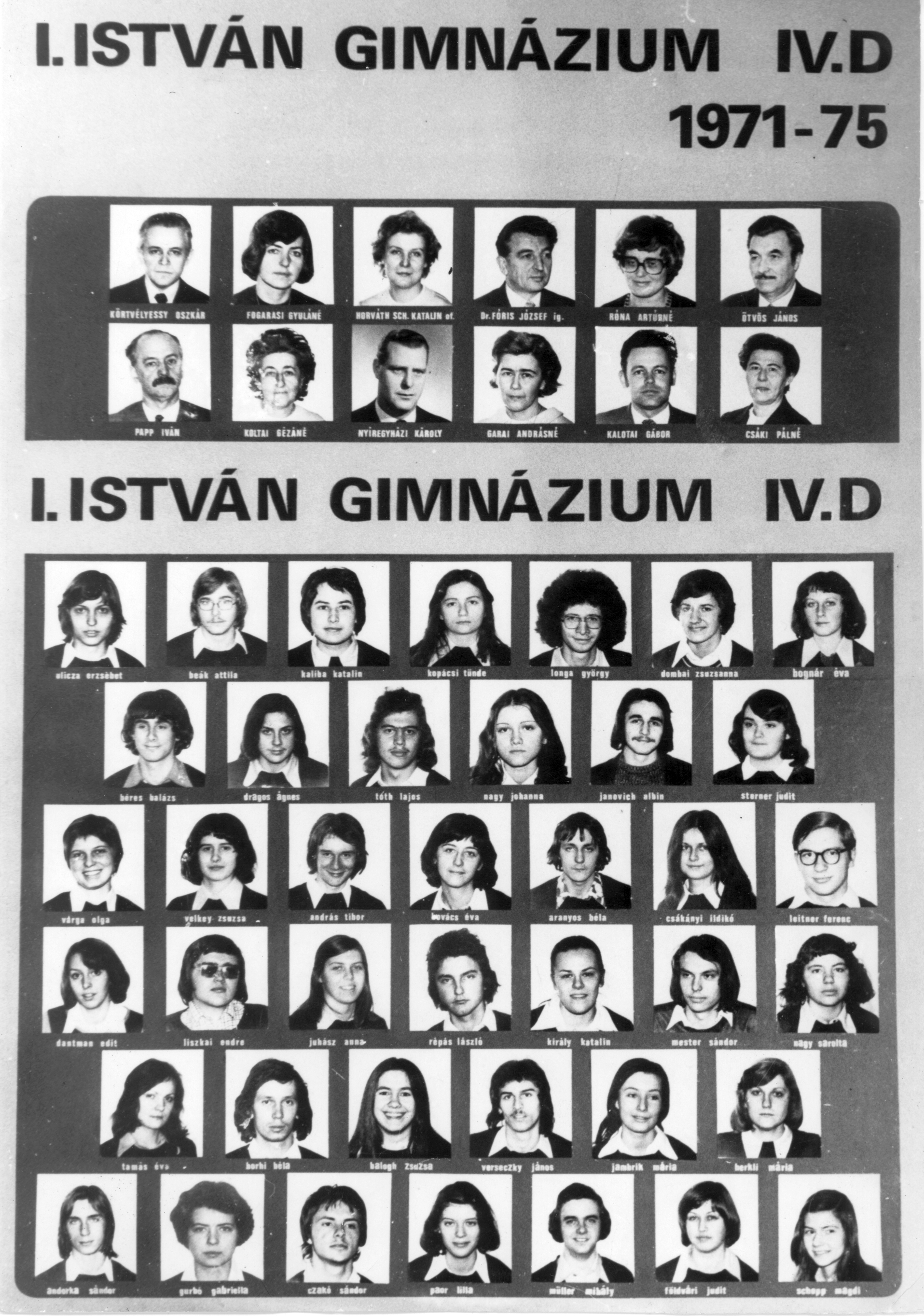 Az 1971 - 1975-ös d osztály